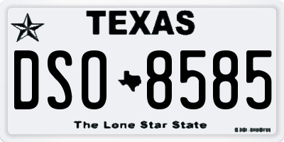 TX license plate DSO8585