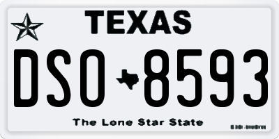 TX license plate DSO8593