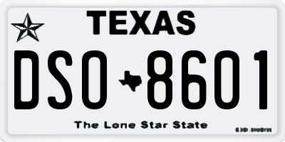 TX license plate DSO8601