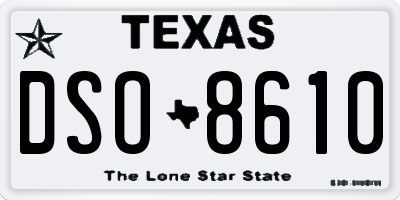 TX license plate DSO8610