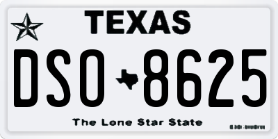 TX license plate DSO8625