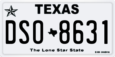 TX license plate DSO8631
