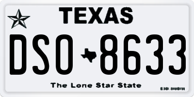 TX license plate DSO8633