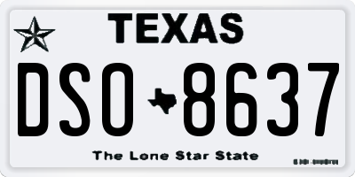 TX license plate DSO8637