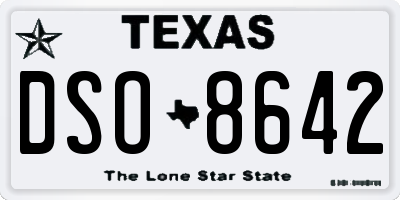 TX license plate DSO8642