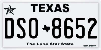 TX license plate DSO8652