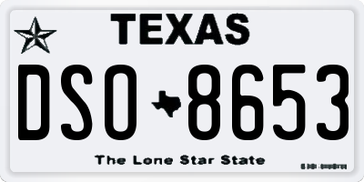 TX license plate DSO8653