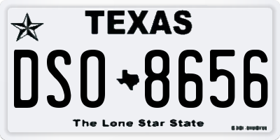 TX license plate DSO8656