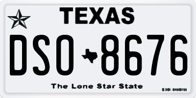 TX license plate DSO8676