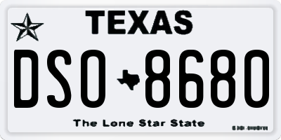 TX license plate DSO8680
