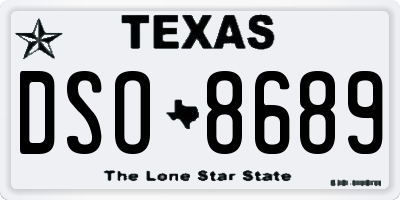 TX license plate DSO8689