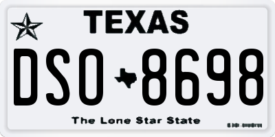 TX license plate DSO8698