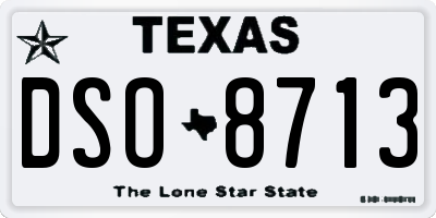 TX license plate DSO8713