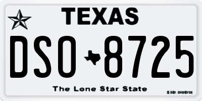 TX license plate DSO8725