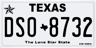 TX license plate DSO8732