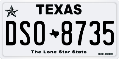 TX license plate DSO8735