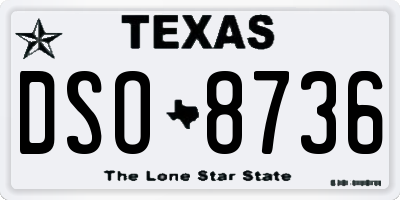 TX license plate DSO8736
