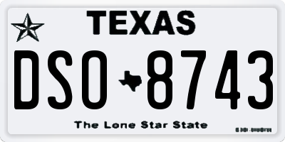 TX license plate DSO8743