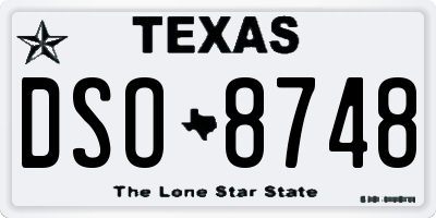TX license plate DSO8748