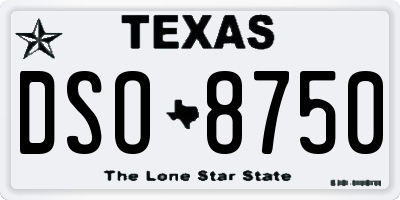 TX license plate DSO8750