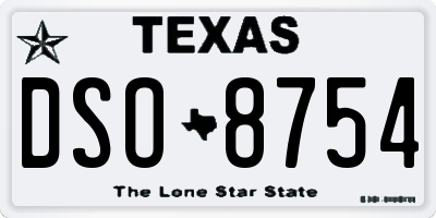 TX license plate DSO8754