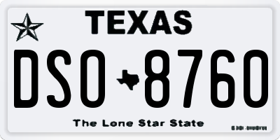 TX license plate DSO8760