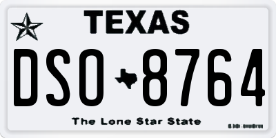 TX license plate DSO8764