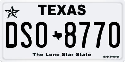 TX license plate DSO8770
