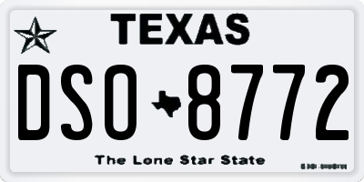 TX license plate DSO8772