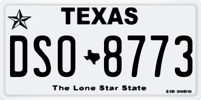 TX license plate DSO8773