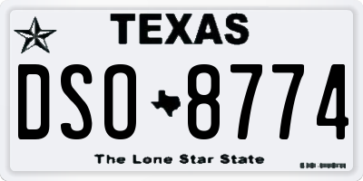 TX license plate DSO8774