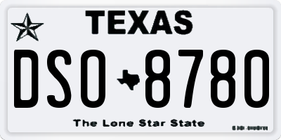 TX license plate DSO8780