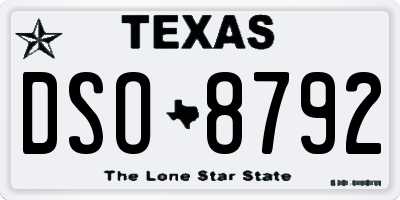 TX license plate DSO8792