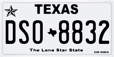 TX license plate DSO8832