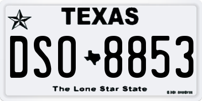 TX license plate DSO8853