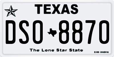 TX license plate DSO8870