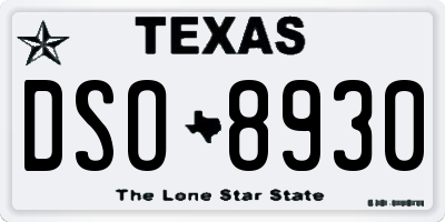 TX license plate DSO8930