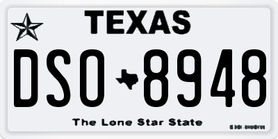 TX license plate DSO8948