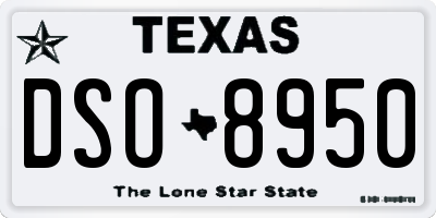 TX license plate DSO8950