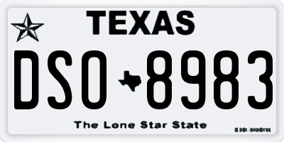 TX license plate DSO8983