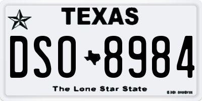 TX license plate DSO8984
