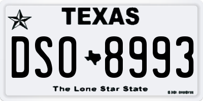 TX license plate DSO8993