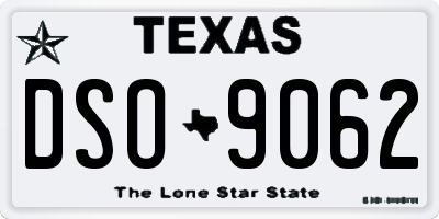 TX license plate DSO9062