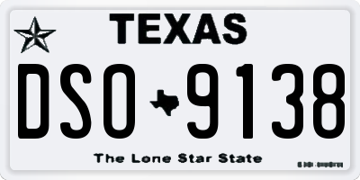 TX license plate DSO9138