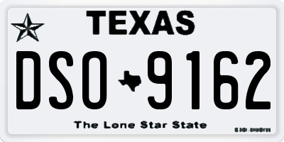 TX license plate DSO9162