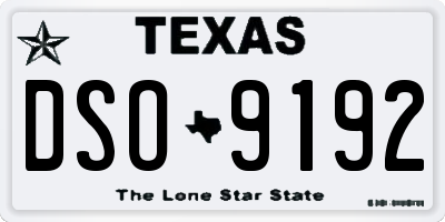 TX license plate DSO9192
