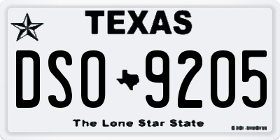 TX license plate DSO9205