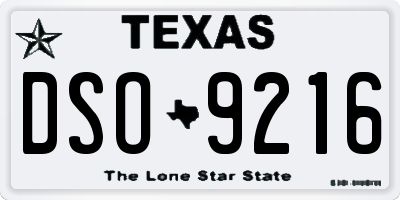 TX license plate DSO9216