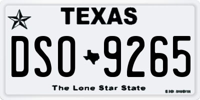 TX license plate DSO9265