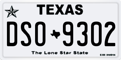 TX license plate DSO9302